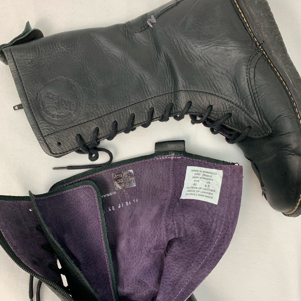 Kickers 8.5 Black Krappy Combat Boot EUR 40 Zipper